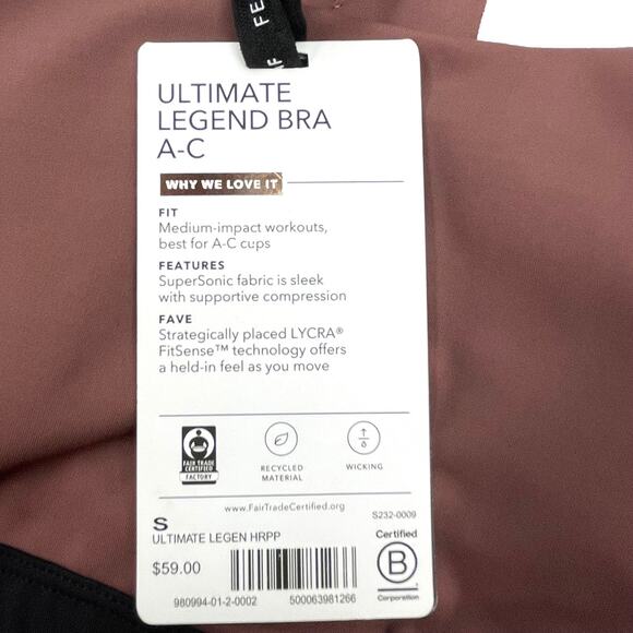 Athleta Ultimate Legend Bra A-C Sz S Allyson Felix Hearth Rose Palermo Pink - Picture 11 of 11